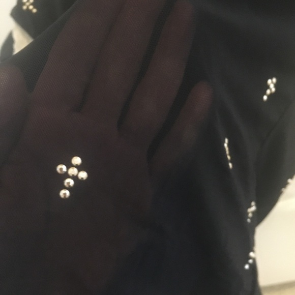 Shine Bright in this Gold Cross Embellished Black Mesh Top - Brand New w… - Picture 7 of 9